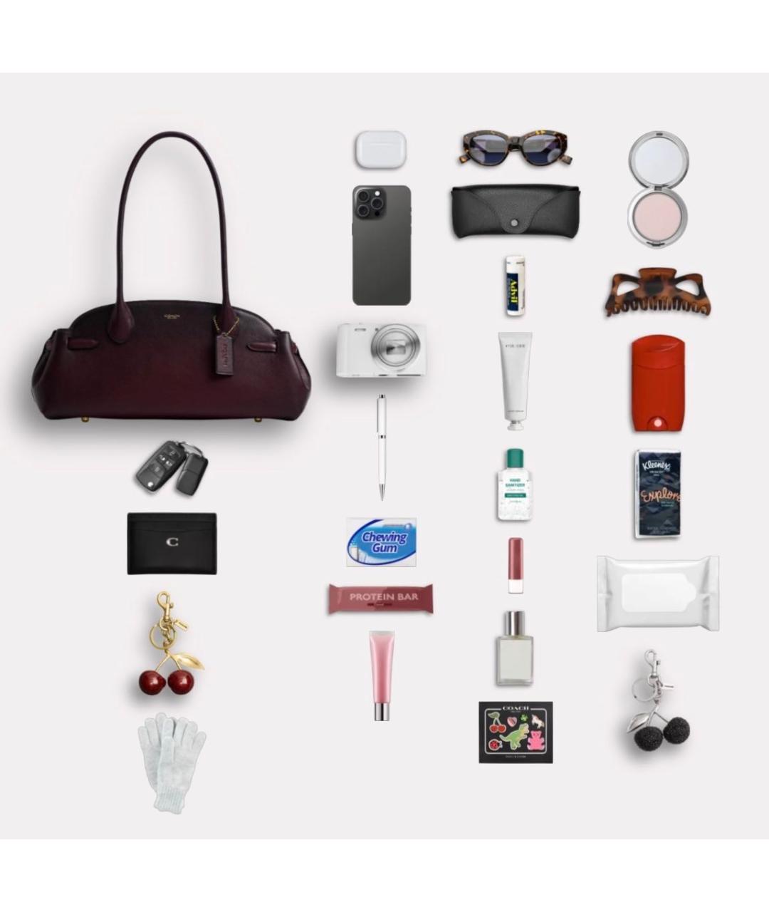 COACH Коричневая кожаная сумка с короткими ручками, фото 7