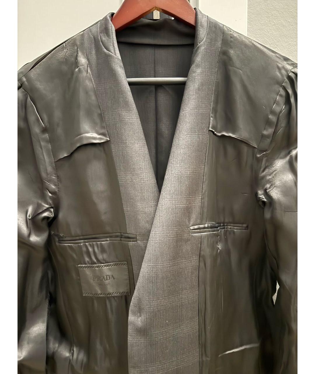PRADA Антрацитовый шерстяной пиджак, фото 3