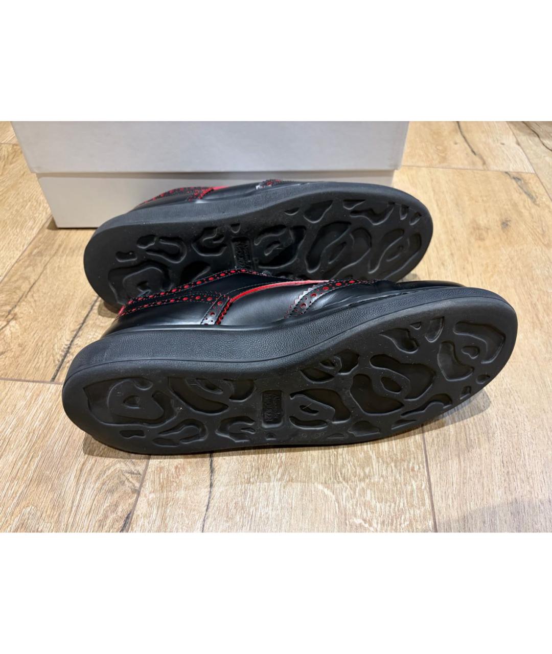 ALEXANDER MCQUEEN Черные кожаные низкие ботинки, фото 5