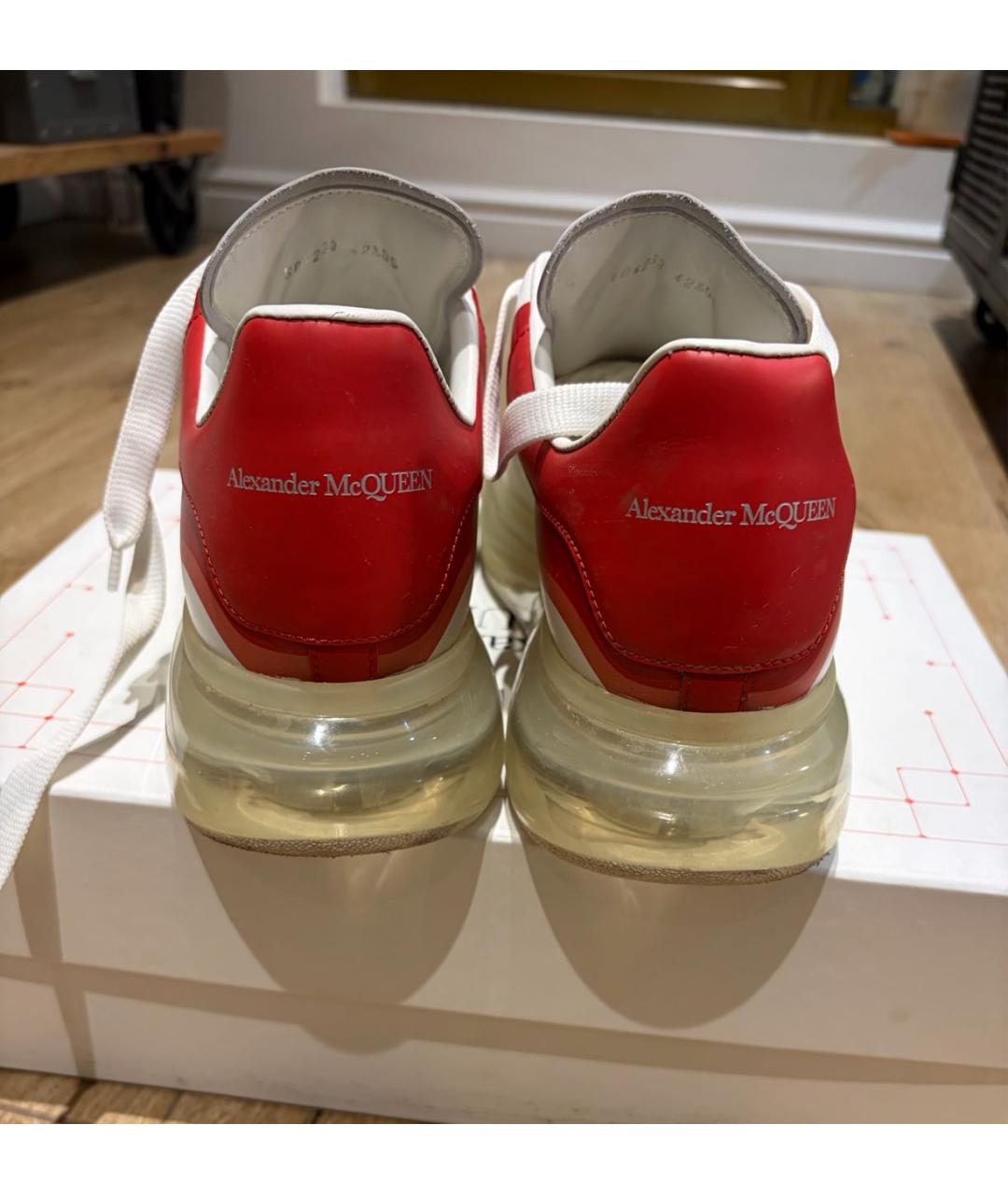 ALEXANDER MCQUEEN Белые кожаные низкие кроссовки / кеды, фото 4