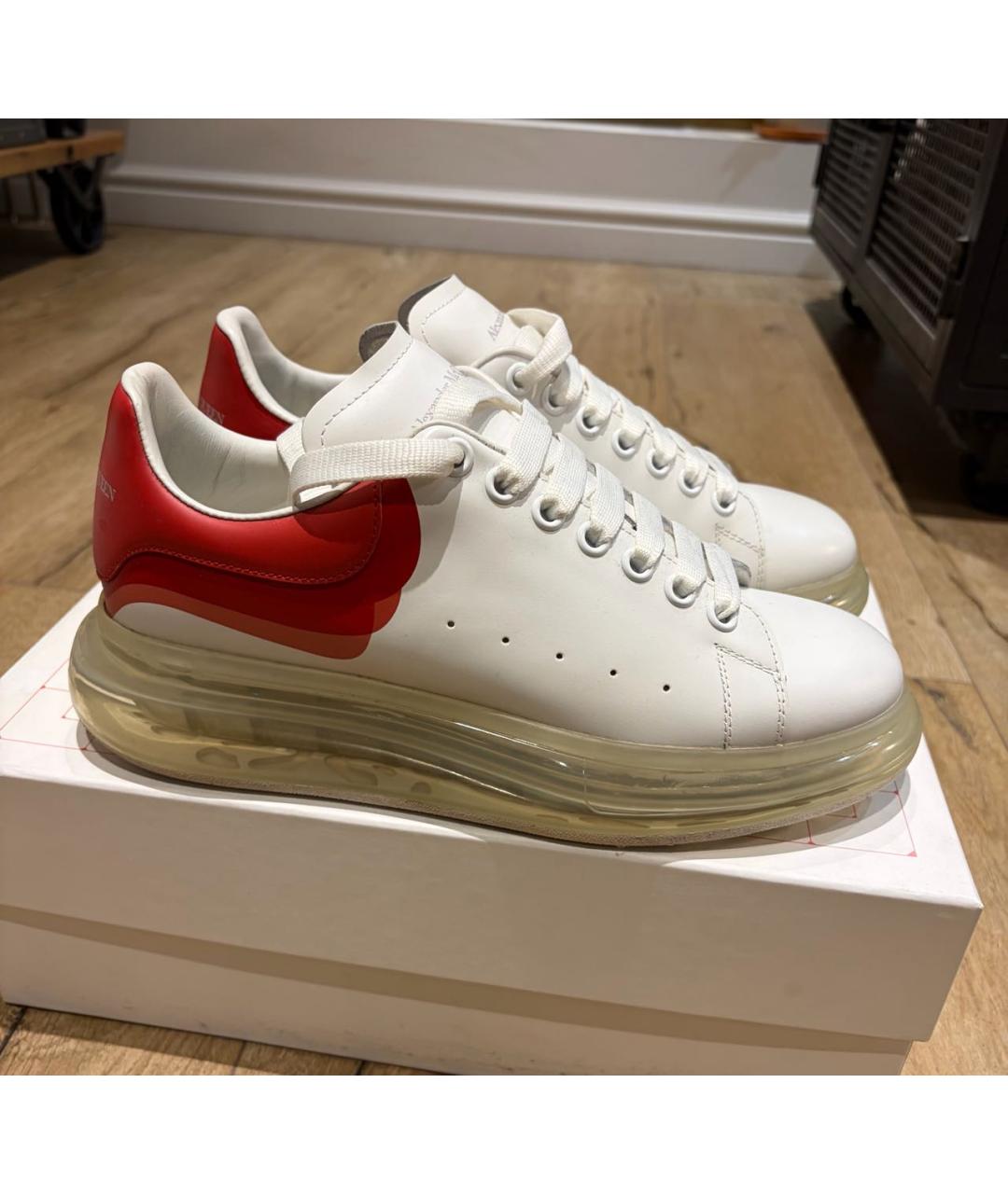 ALEXANDER MCQUEEN Белые кожаные низкие кроссовки / кеды, фото 6