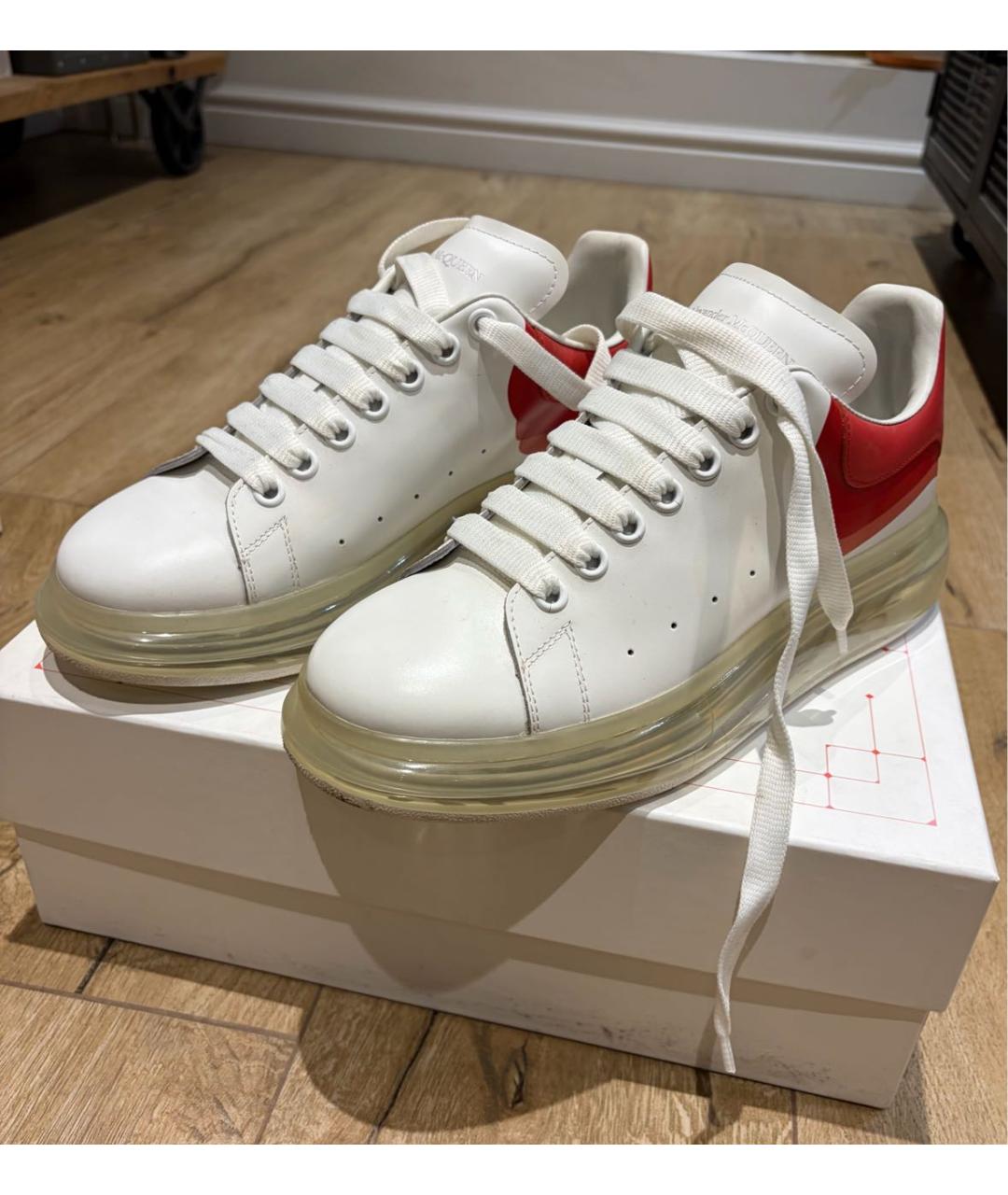 ALEXANDER MCQUEEN Белые кожаные низкие кроссовки / кеды, фото 2