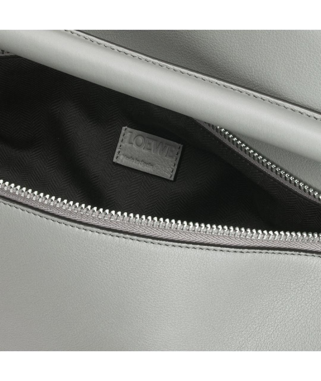 LOEWE Серая кожаная сумка на плечо, фото 7