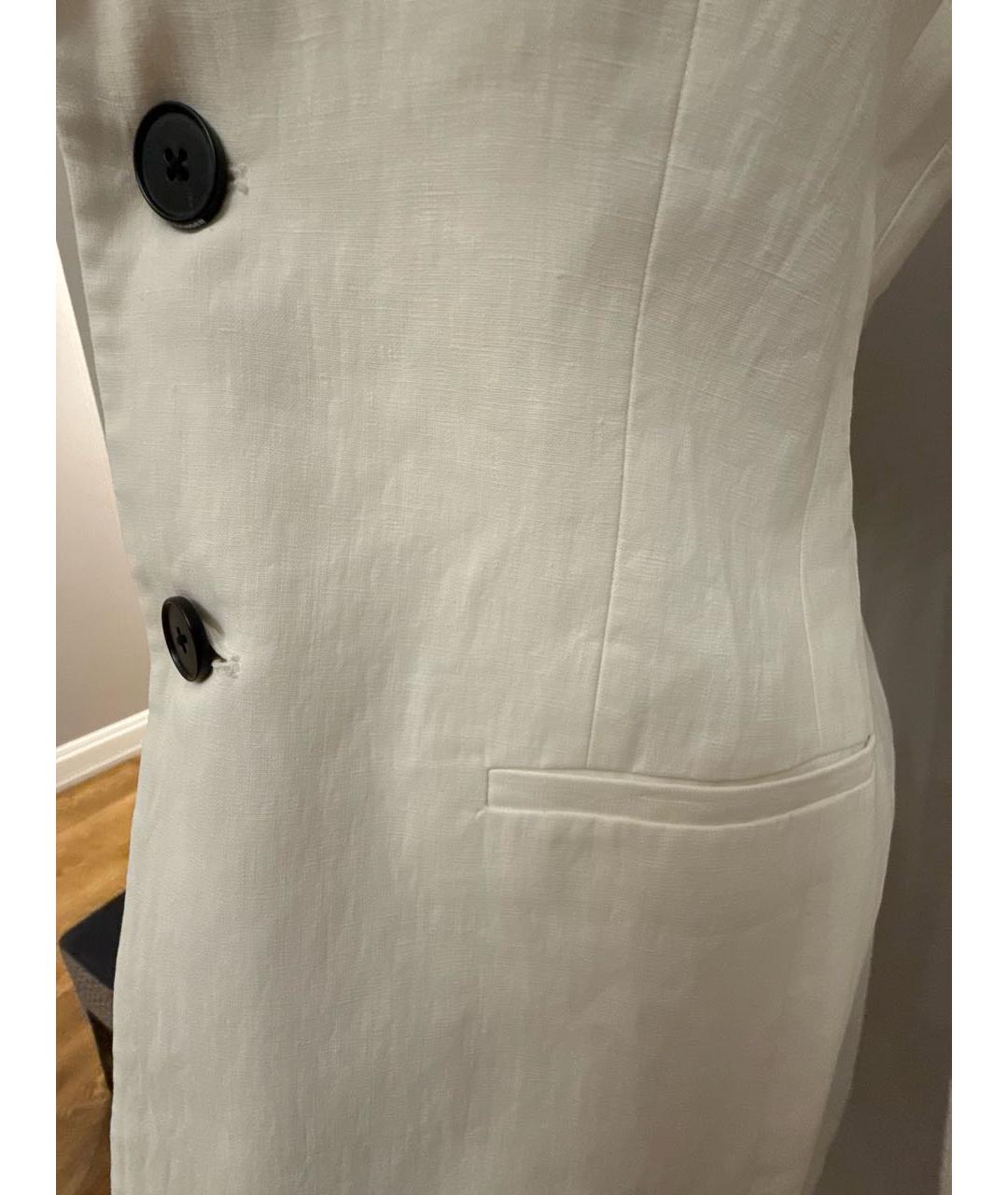 JIL SANDER Белый льняной жакет/пиджак, фото 4