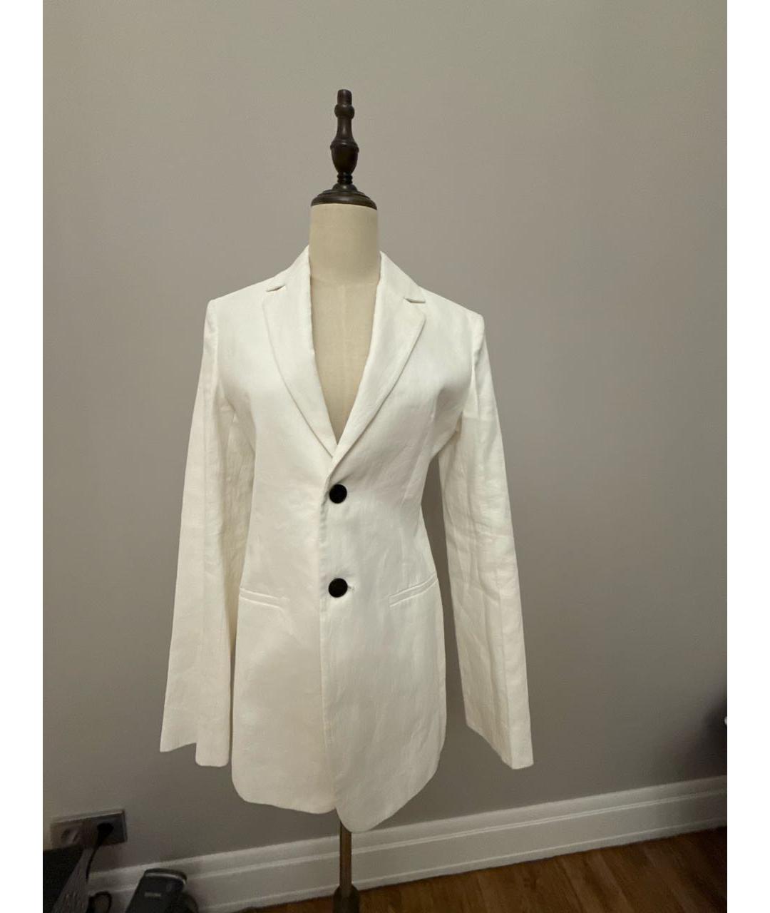 JIL SANDER Белый льняной жакет/пиджак, фото 5