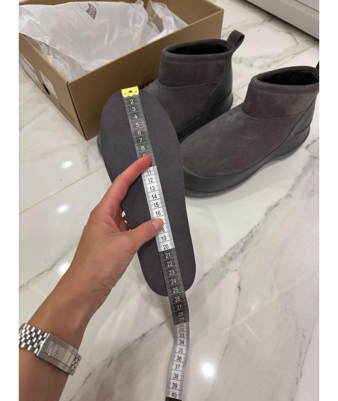 MOON BOOT Серые замшевые ботинки, фото 5