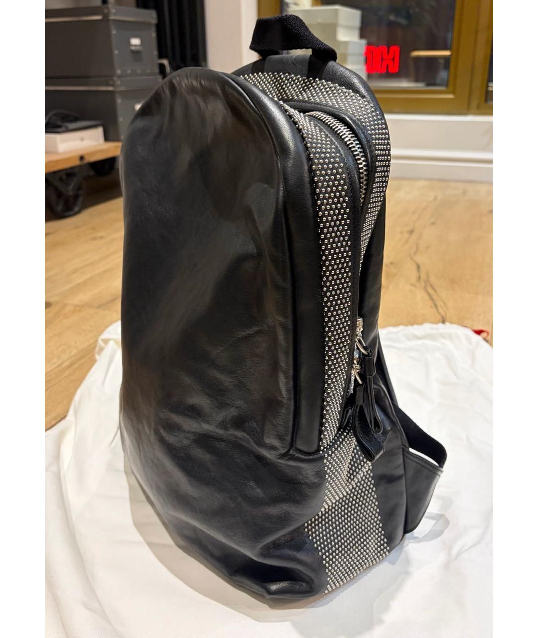 ALEXANDER MCQUEEN Черный кожаный рюкзак, фото 5