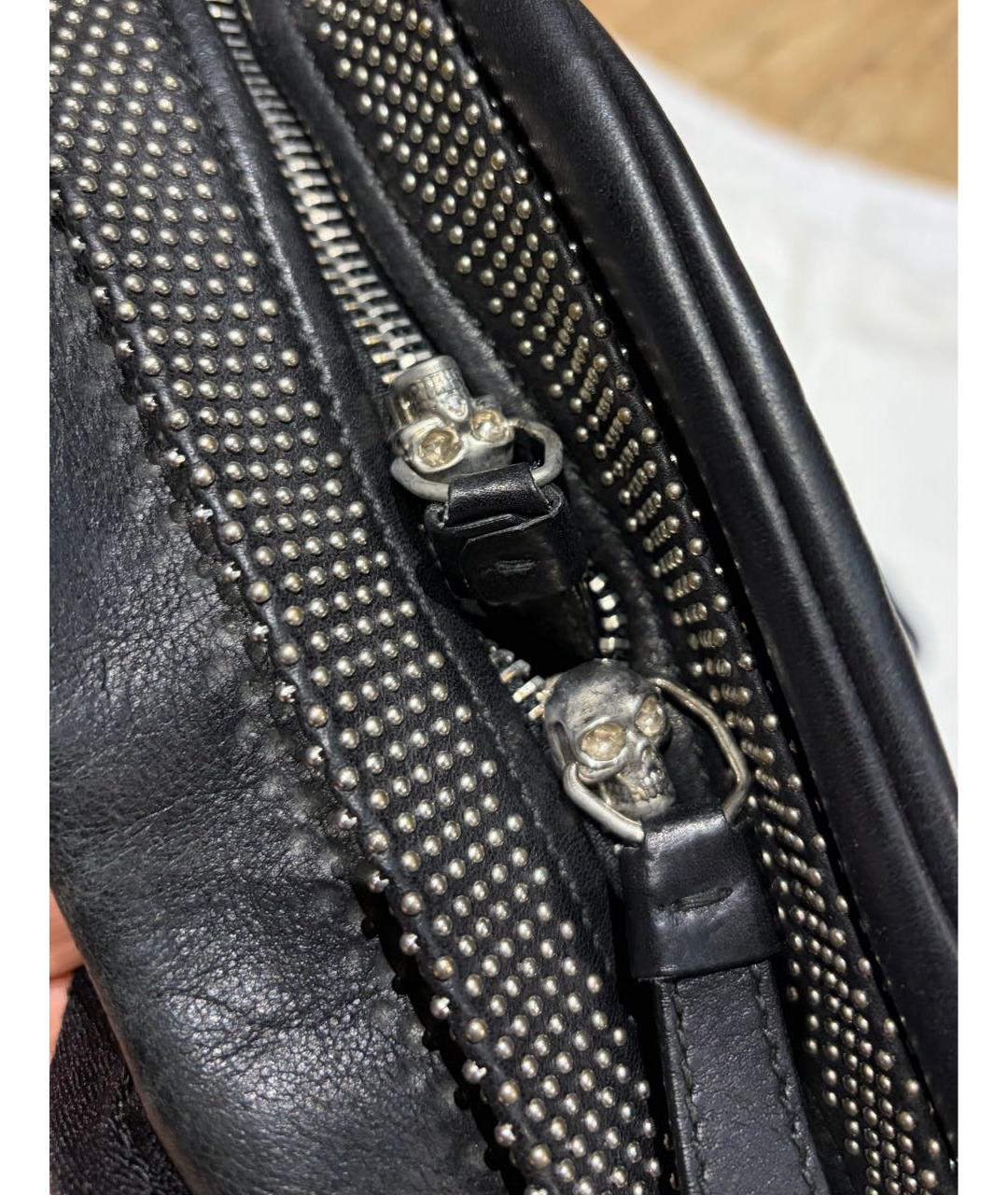 ALEXANDER MCQUEEN Черный кожаный рюкзак, фото 4