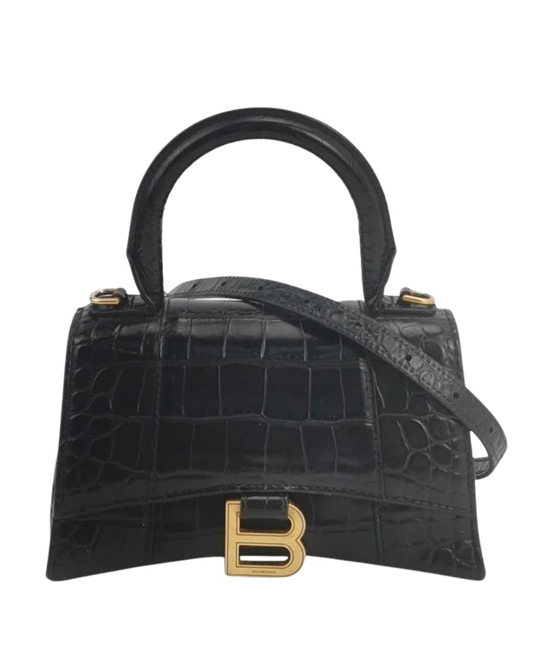 BALENCIAGA Черная сумка через плечо из лакированной кожи, фото 1