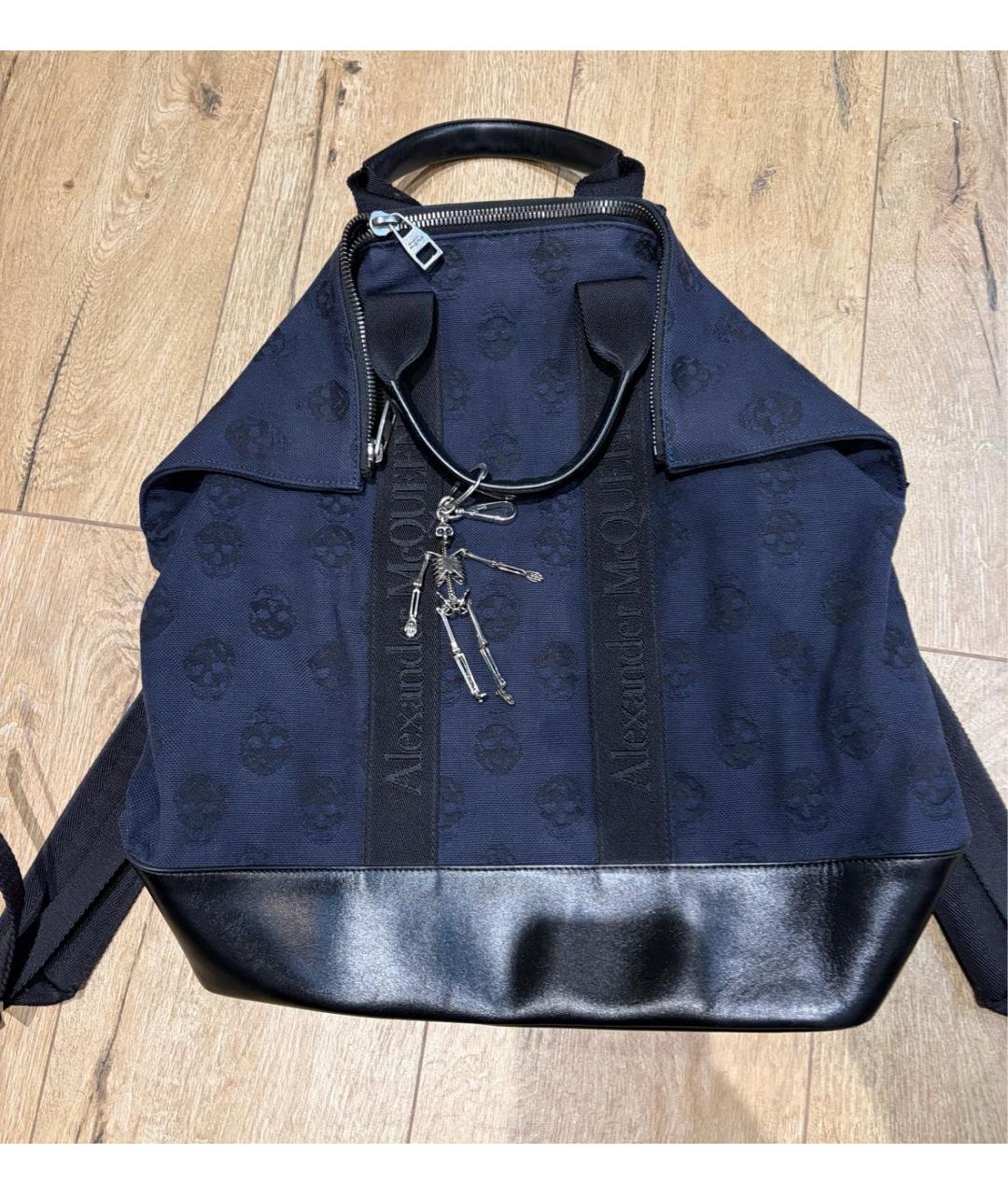 ALEXANDER MCQUEEN Темно-синий жаккардовый рюкзак, фото 6