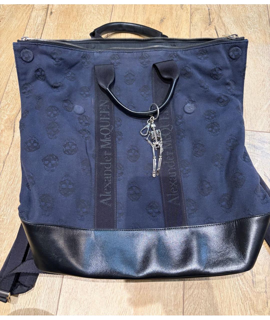 ALEXANDER MCQUEEN Темно-синий жаккардовый рюкзак, фото 5