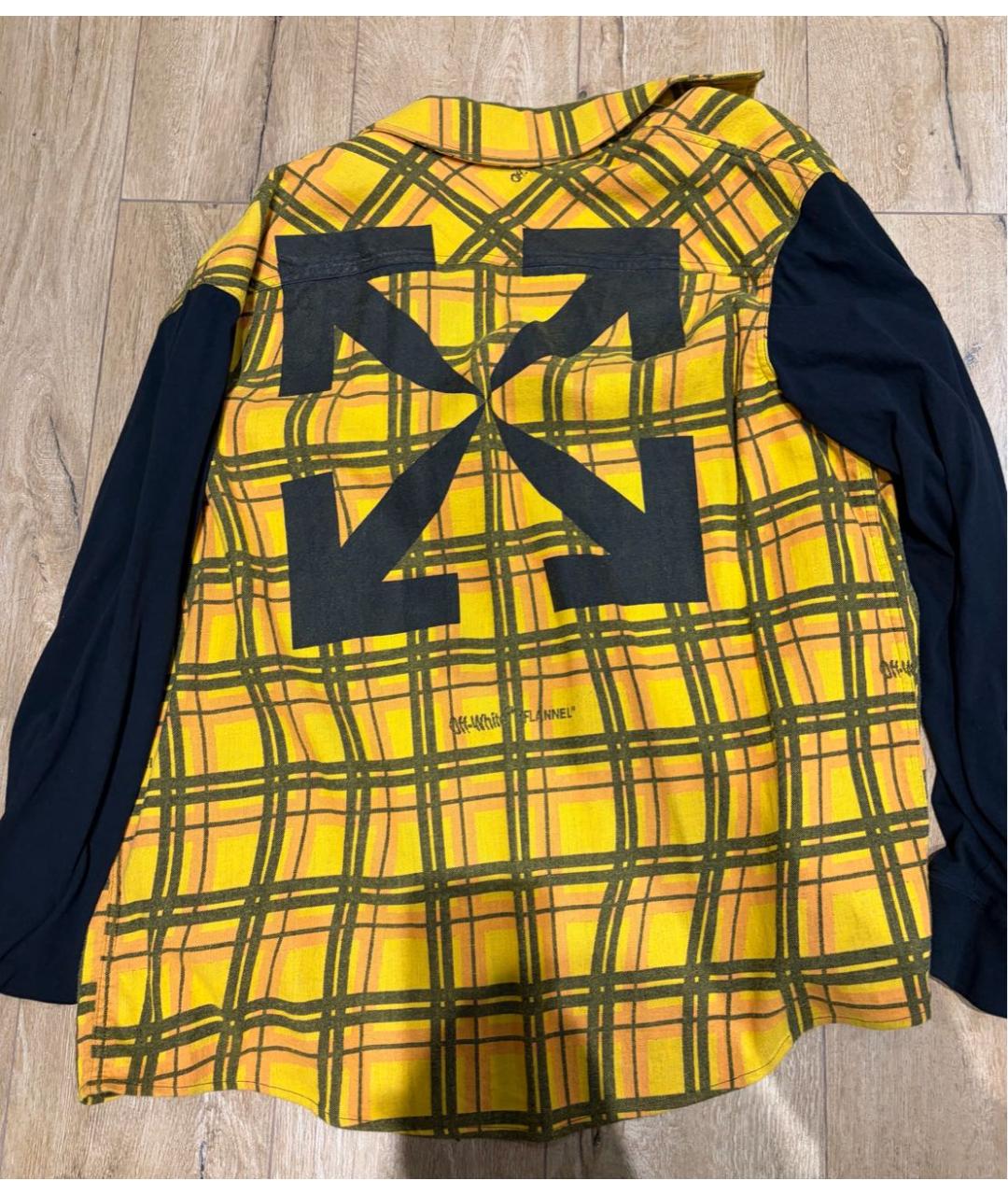 OFF-WHITE Желтая хлопковая кэжуал рубашка, фото 2