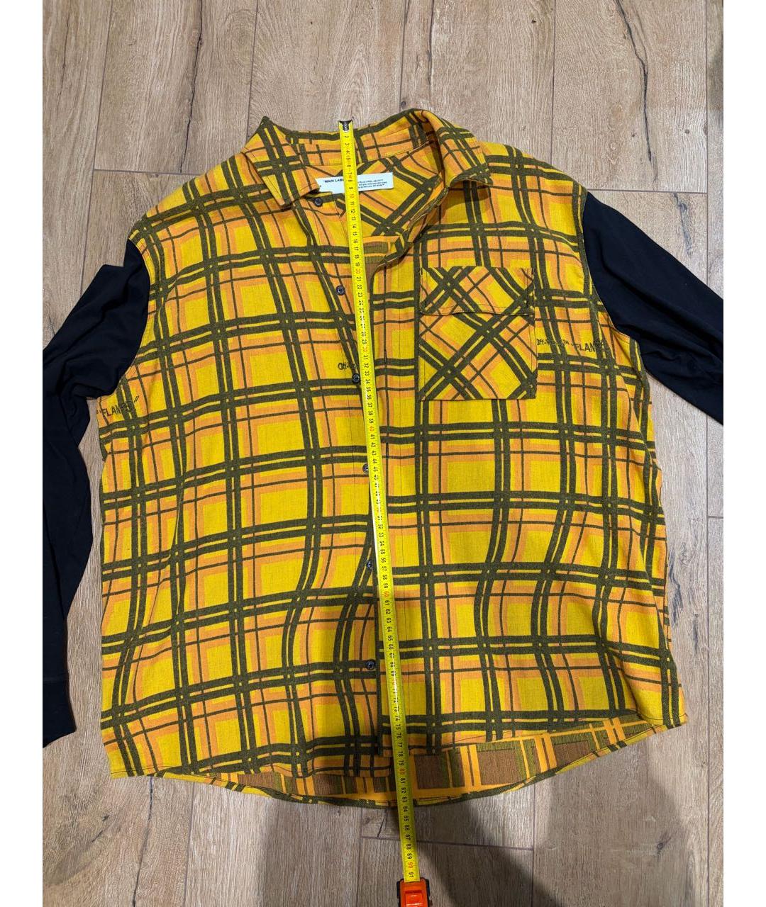 OFF-WHITE Желтая хлопковая кэжуал рубашка, фото 3