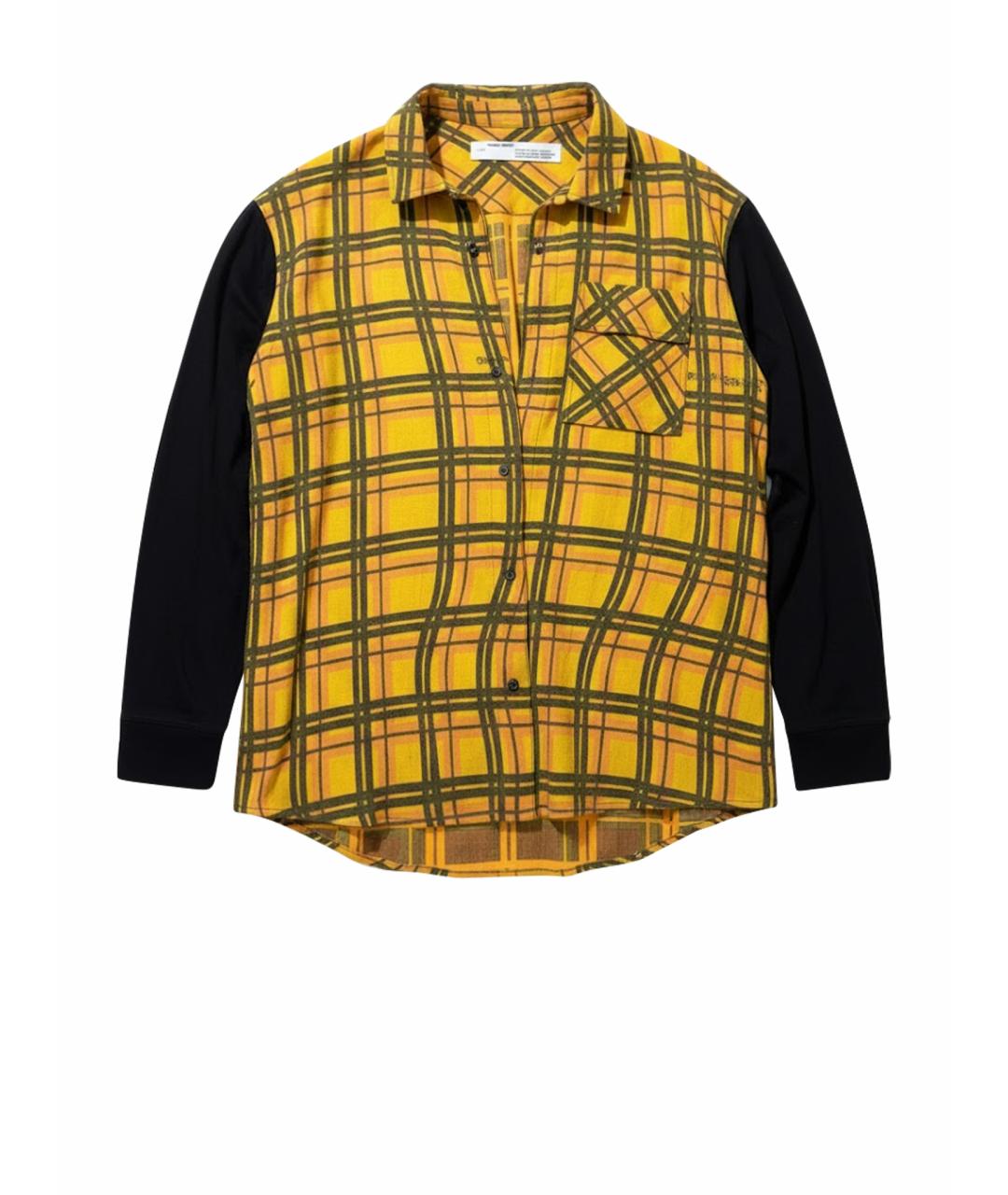 OFF-WHITE Желтая хлопковая кэжуал рубашка, фото 1
