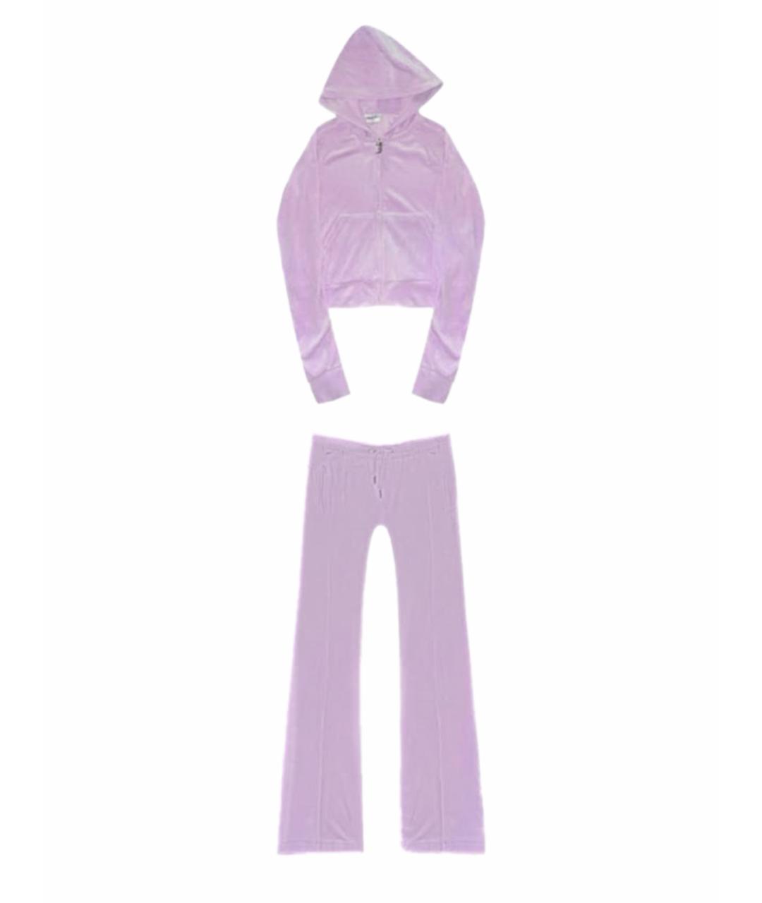 JUICY COUTURE Фиолетовый велюровый спортивные костюмы, фото 1