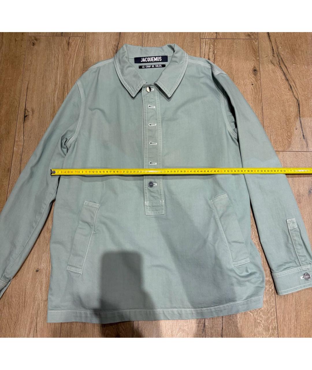 JACQUEMUS Салатовая хлопковая кэжуал рубашка, фото 5