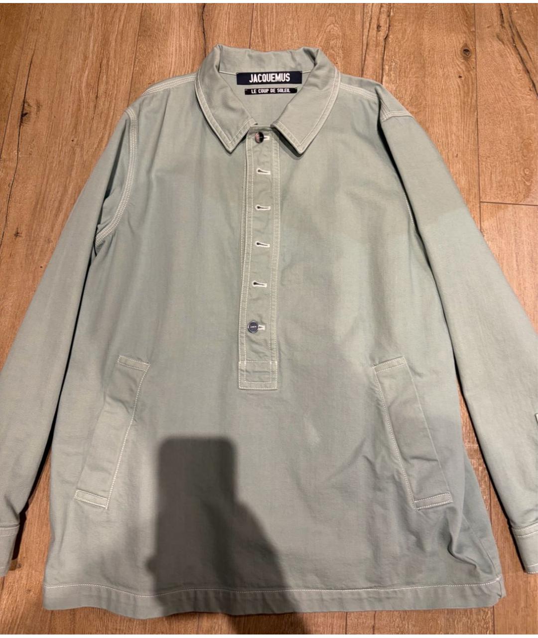 JACQUEMUS Салатовая хлопковая кэжуал рубашка, фото 6