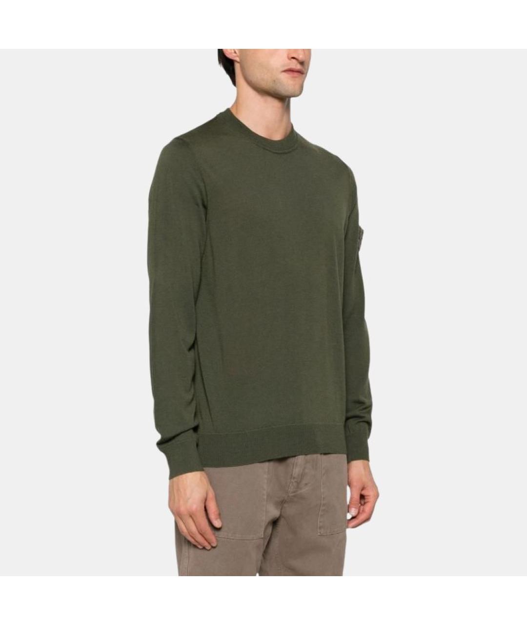 STONE ISLAND Зеленый джемпер / свитер, фото 4