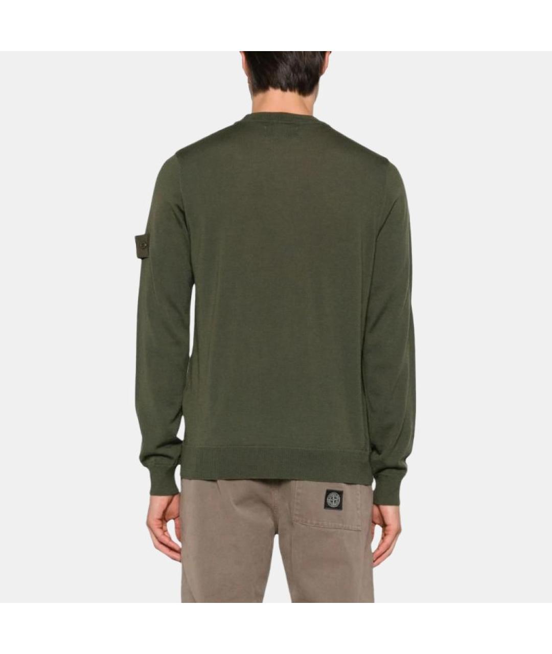 STONE ISLAND Зеленый джемпер / свитер, фото 3