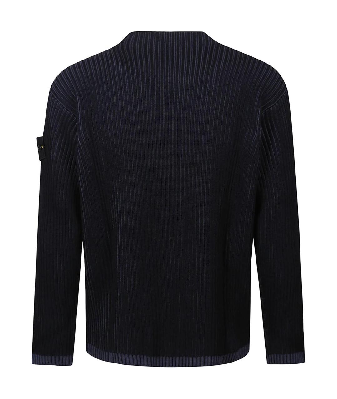 STONE ISLAND Темно-синий хлопковый джемпер / свитер, фото 2