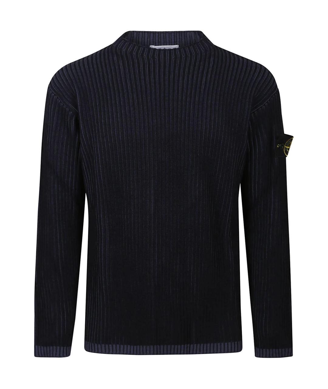 STONE ISLAND Темно-синий хлопковый джемпер / свитер, фото 1