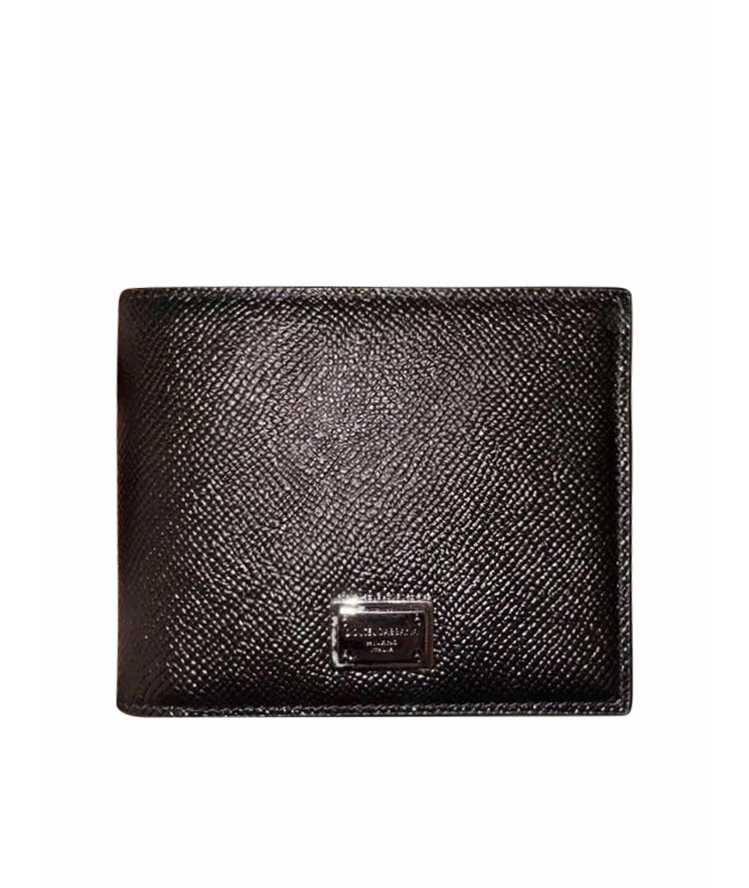 DOLCE&GABBANA Черный кожаный кошелек, фото 1