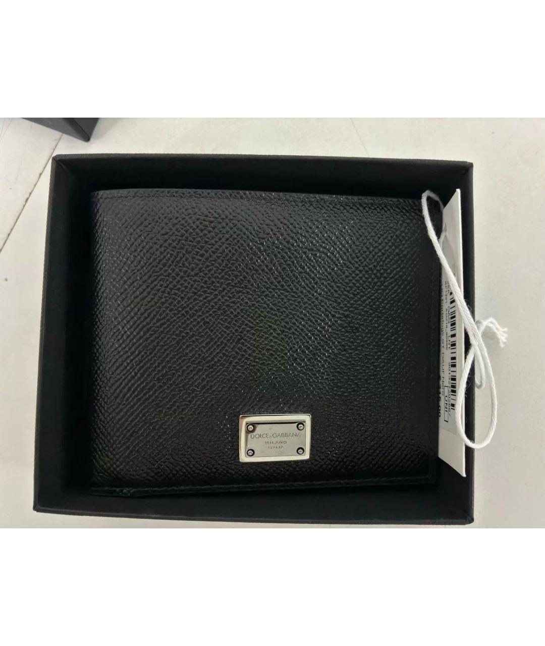 DOLCE&GABBANA Черный кожаный кошелек, фото 2