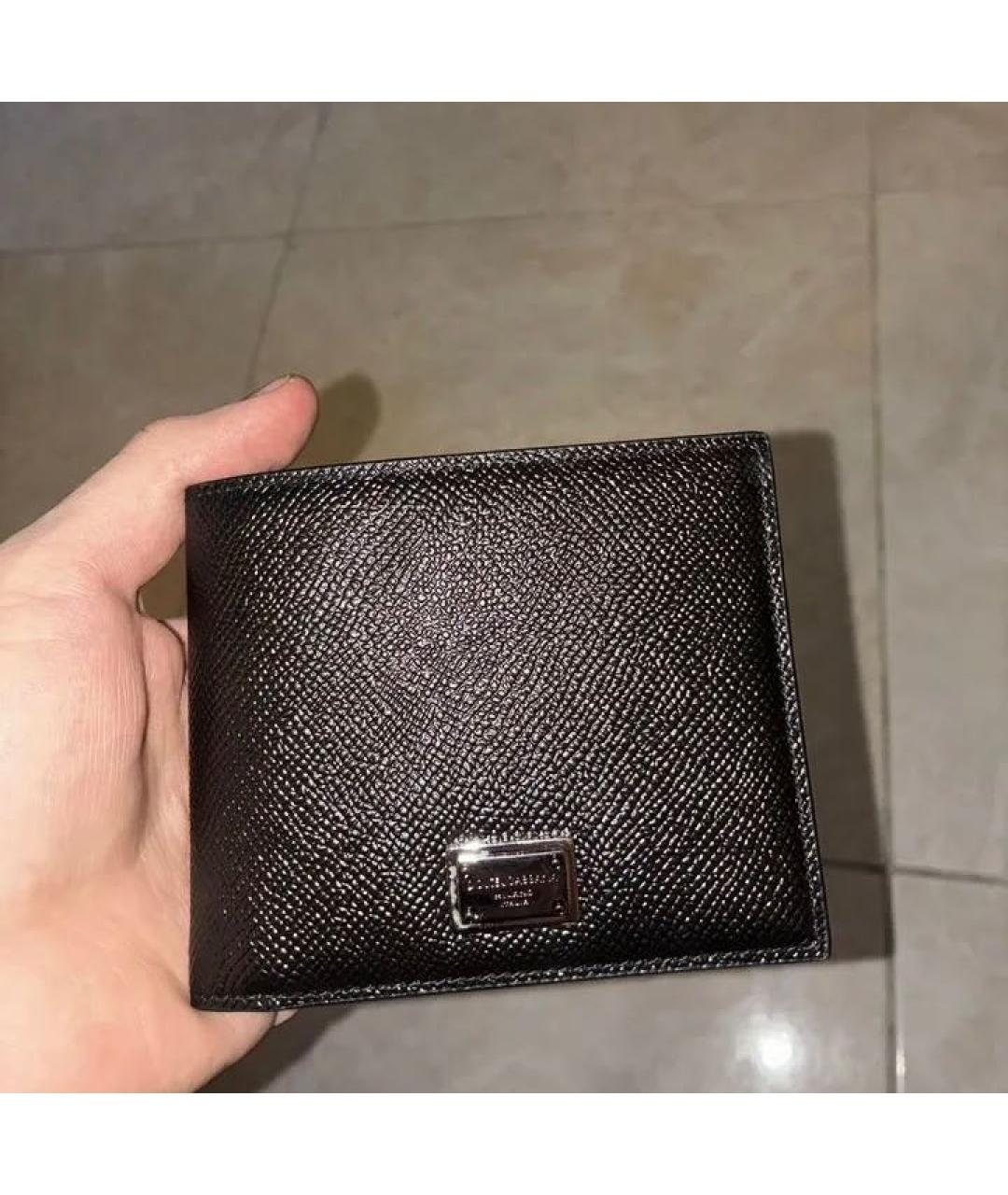 DOLCE&GABBANA Черный кожаный кошелек, фото 5