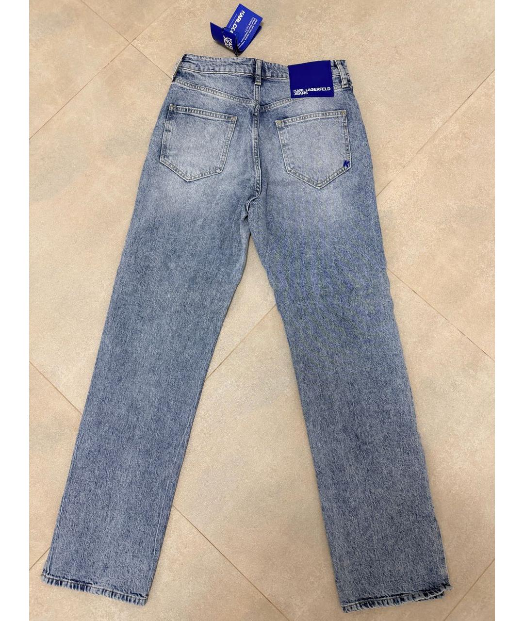 KARL LAGERFELD Голубые хлопко-эластановые прямые джинсы, фото 2