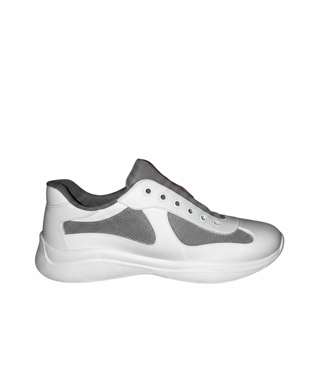 PRADA Белые резиновые низкие кроссовки / кеды, фото 1