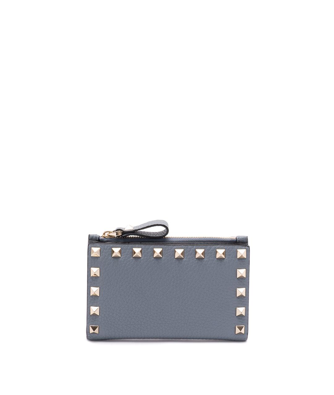 VALENTINO Серый кожаный кардхолдер, фото 1