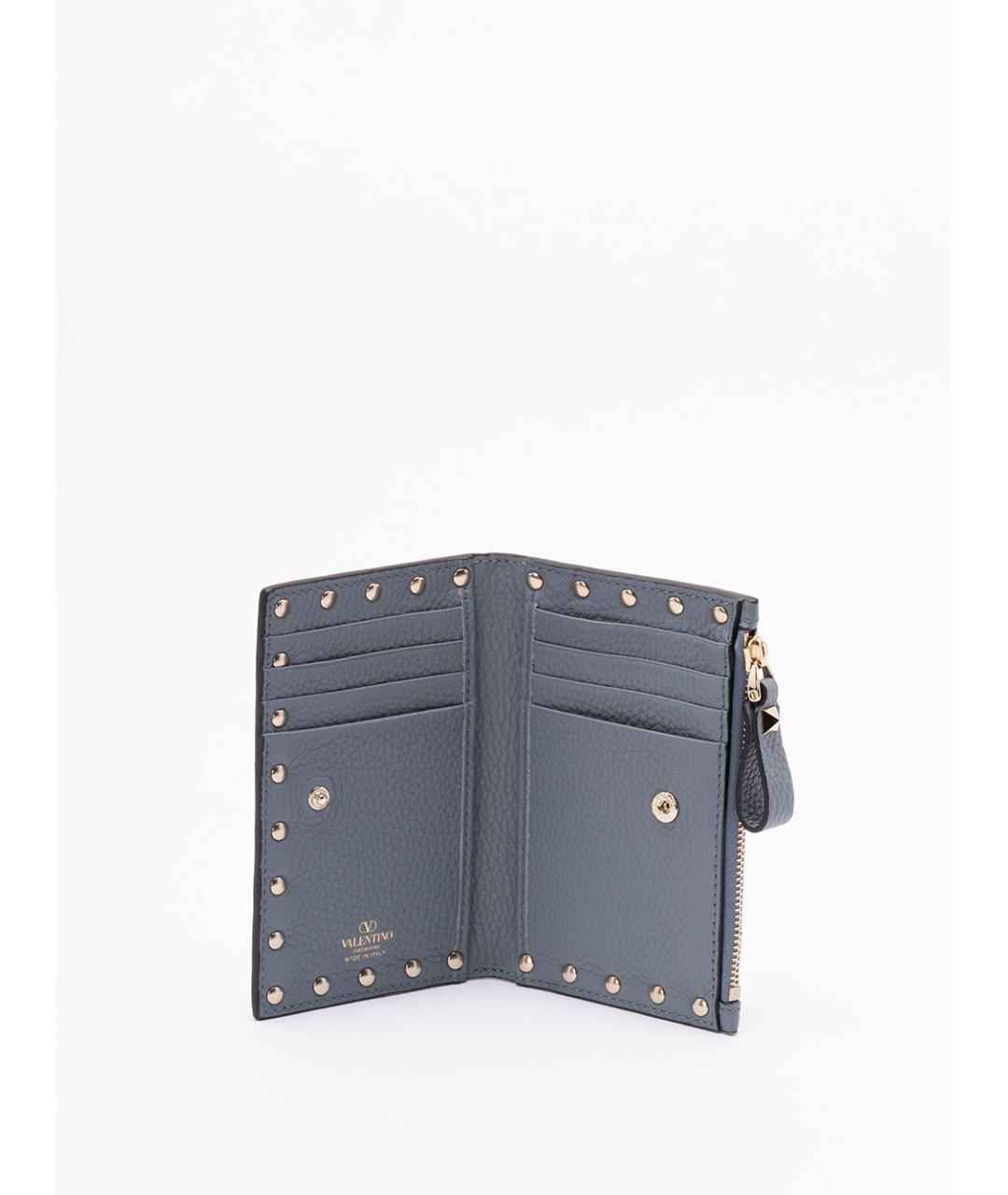 VALENTINO Серый кожаный кардхолдер, фото 3