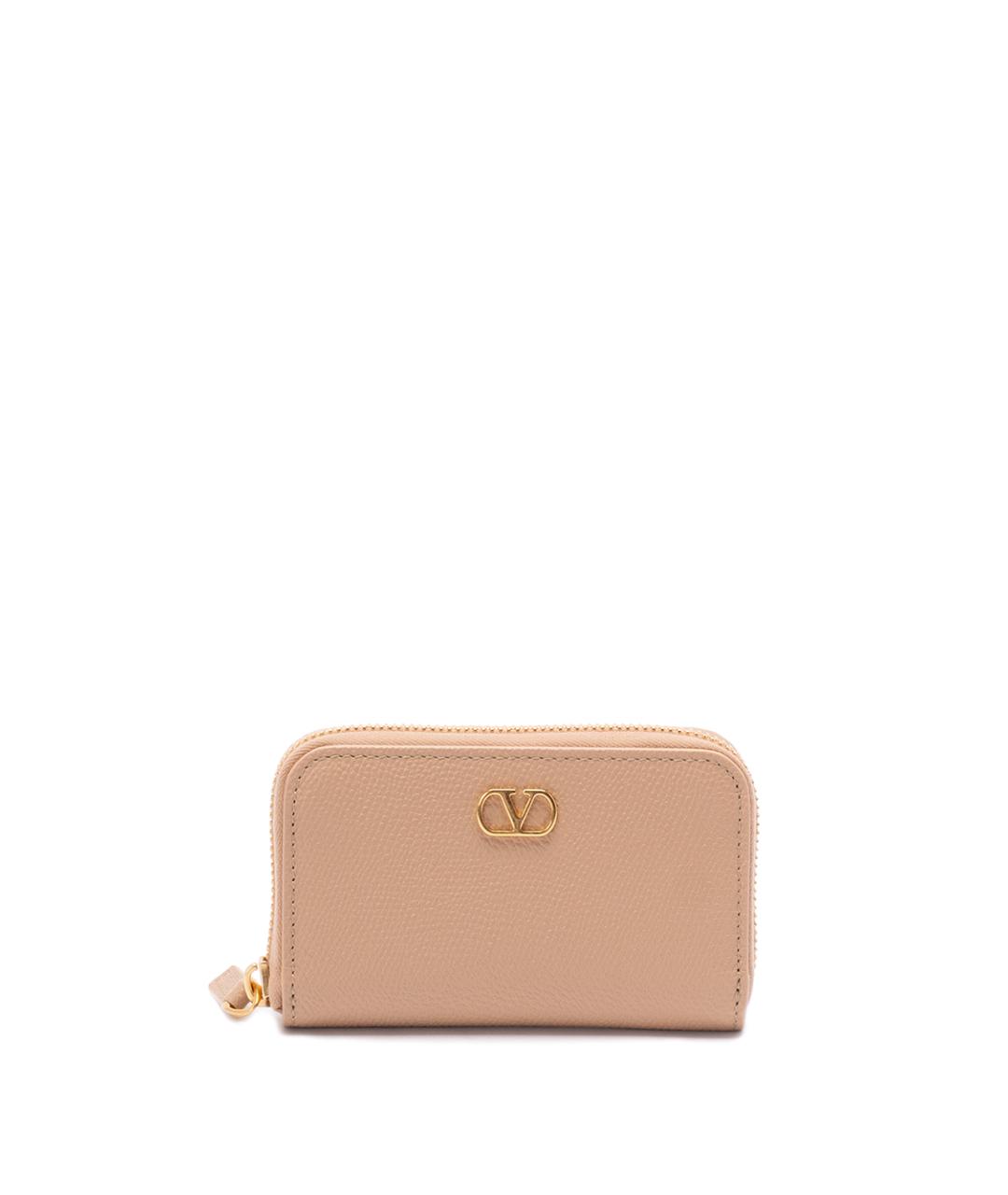 VALENTINO Розовый кожаный кошелек, фото 1