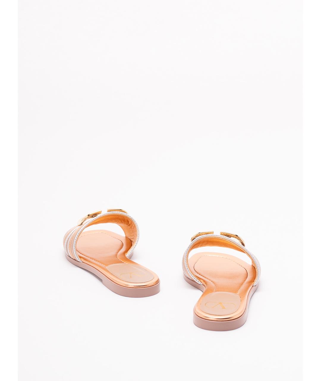 VALENTINO Розовые кожаные шлепанцы, фото 3