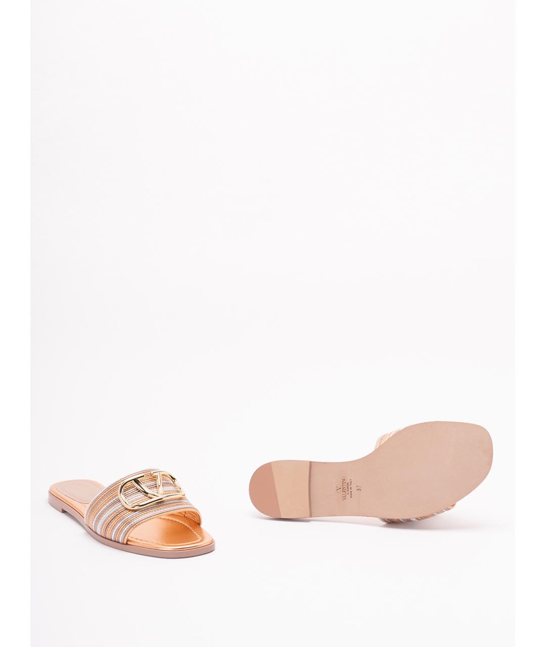 VALENTINO Розовые кожаные шлепанцы, фото 4