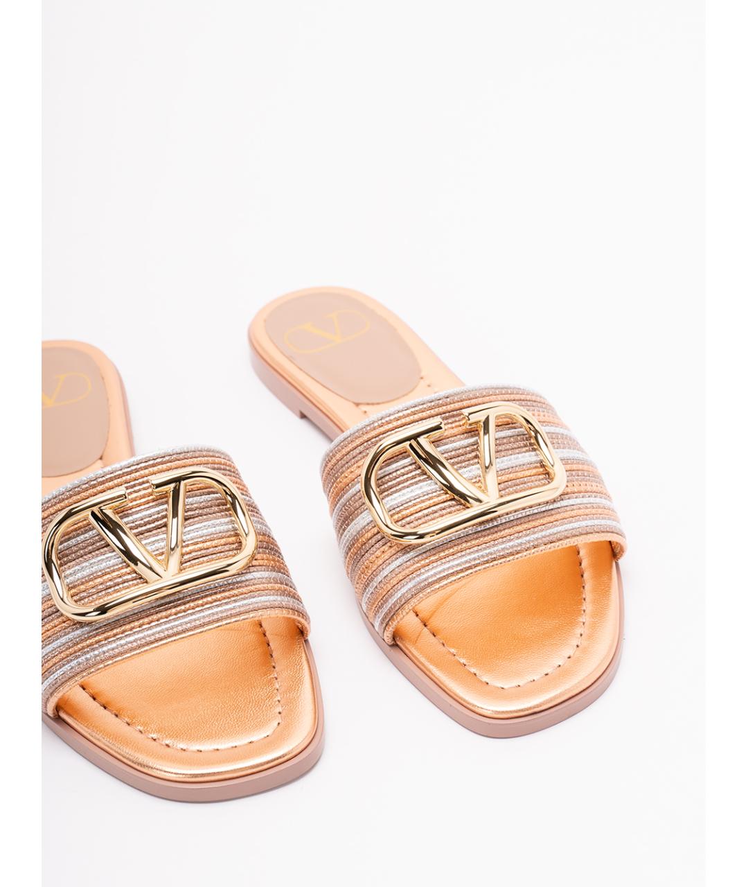 VALENTINO Розовые кожаные шлепанцы, фото 5