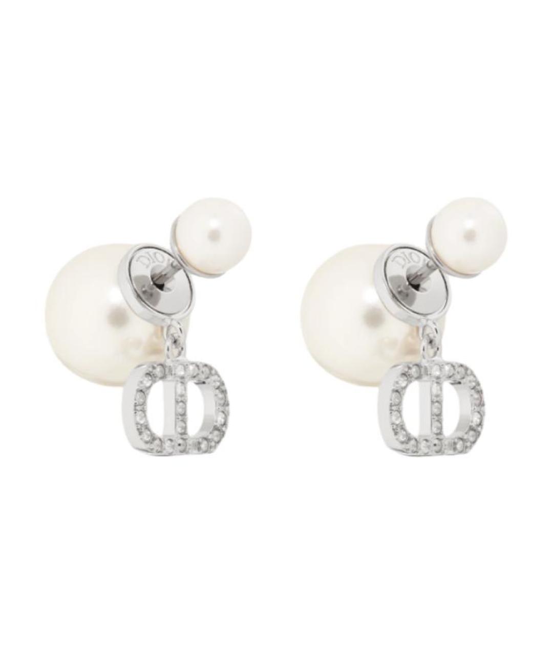 CHRISTIAN DIOR Серебряные металлические серьги, фото 1