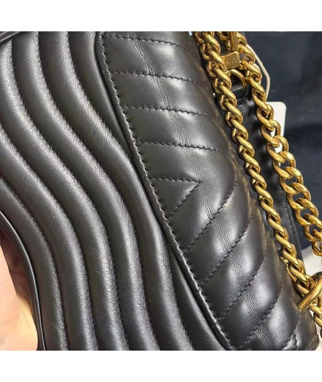 LOUIS VUITTON Черная кожаная сумка через плечо, фото 9