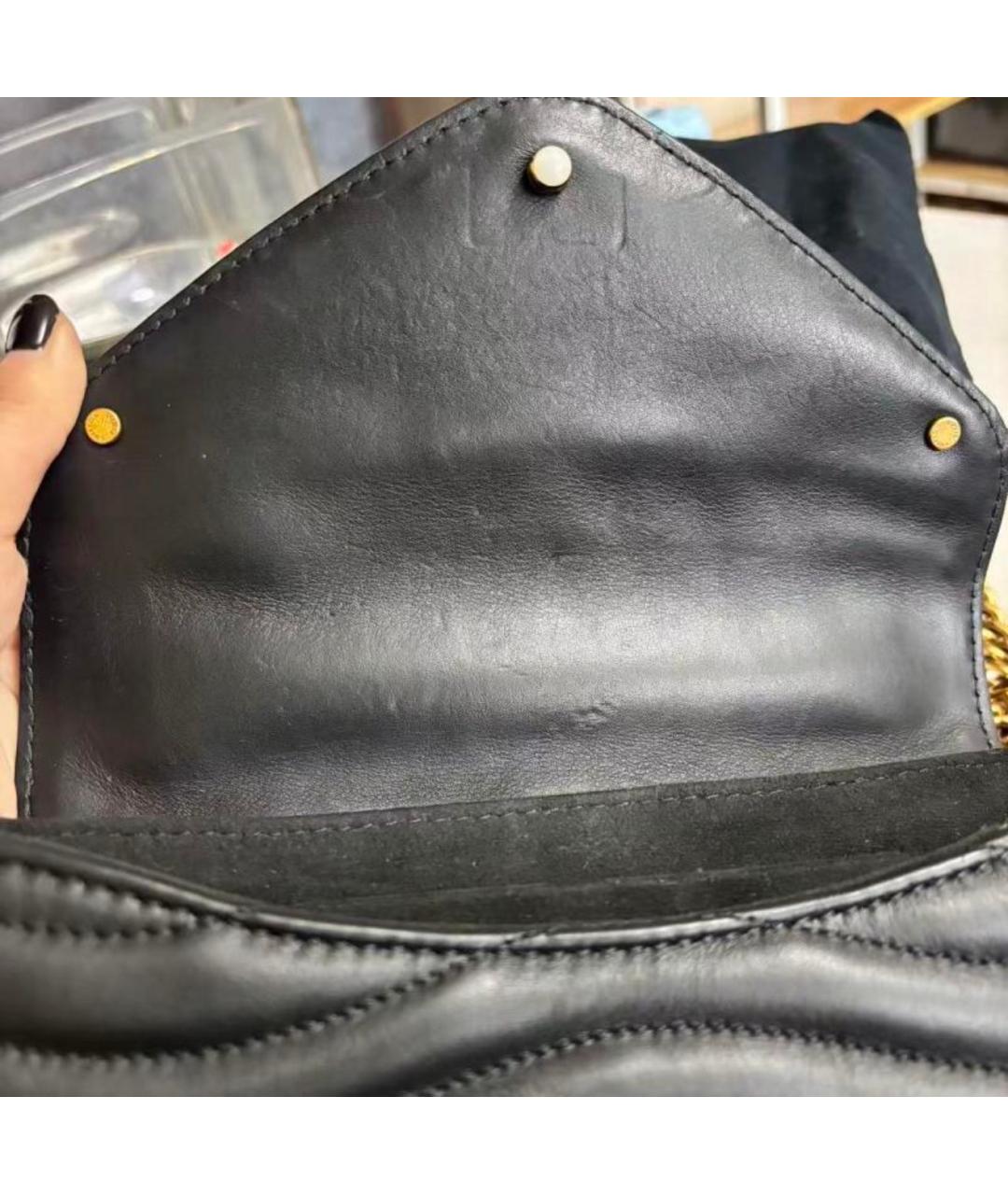 LOUIS VUITTON Черная кожаная сумка через плечо, фото 7