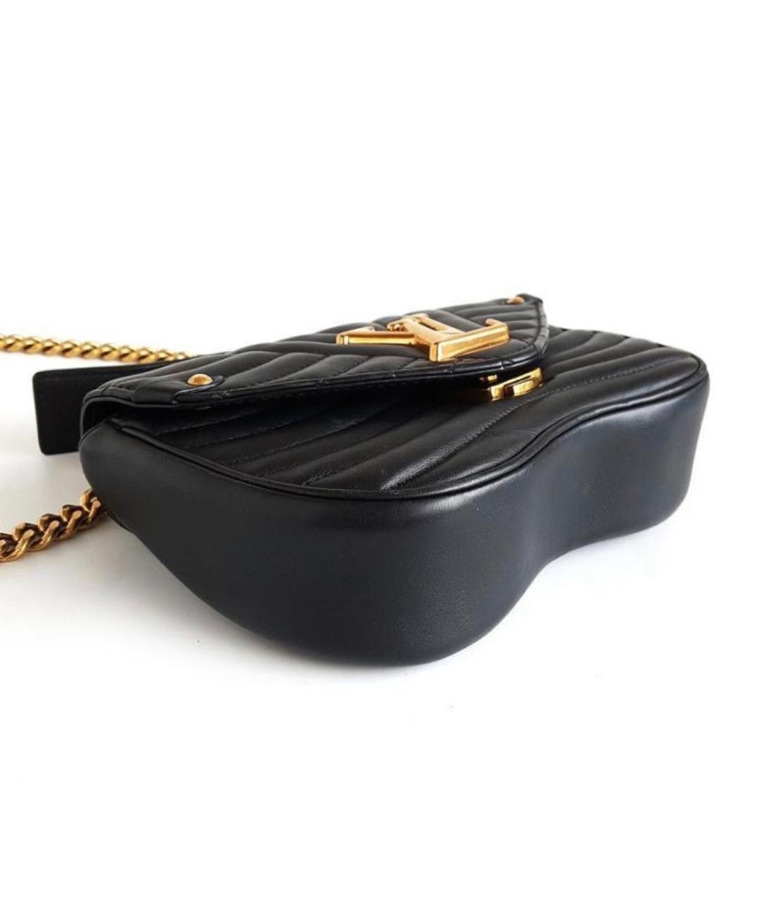 LOUIS VUITTON Черная кожаная сумка через плечо, фото 3