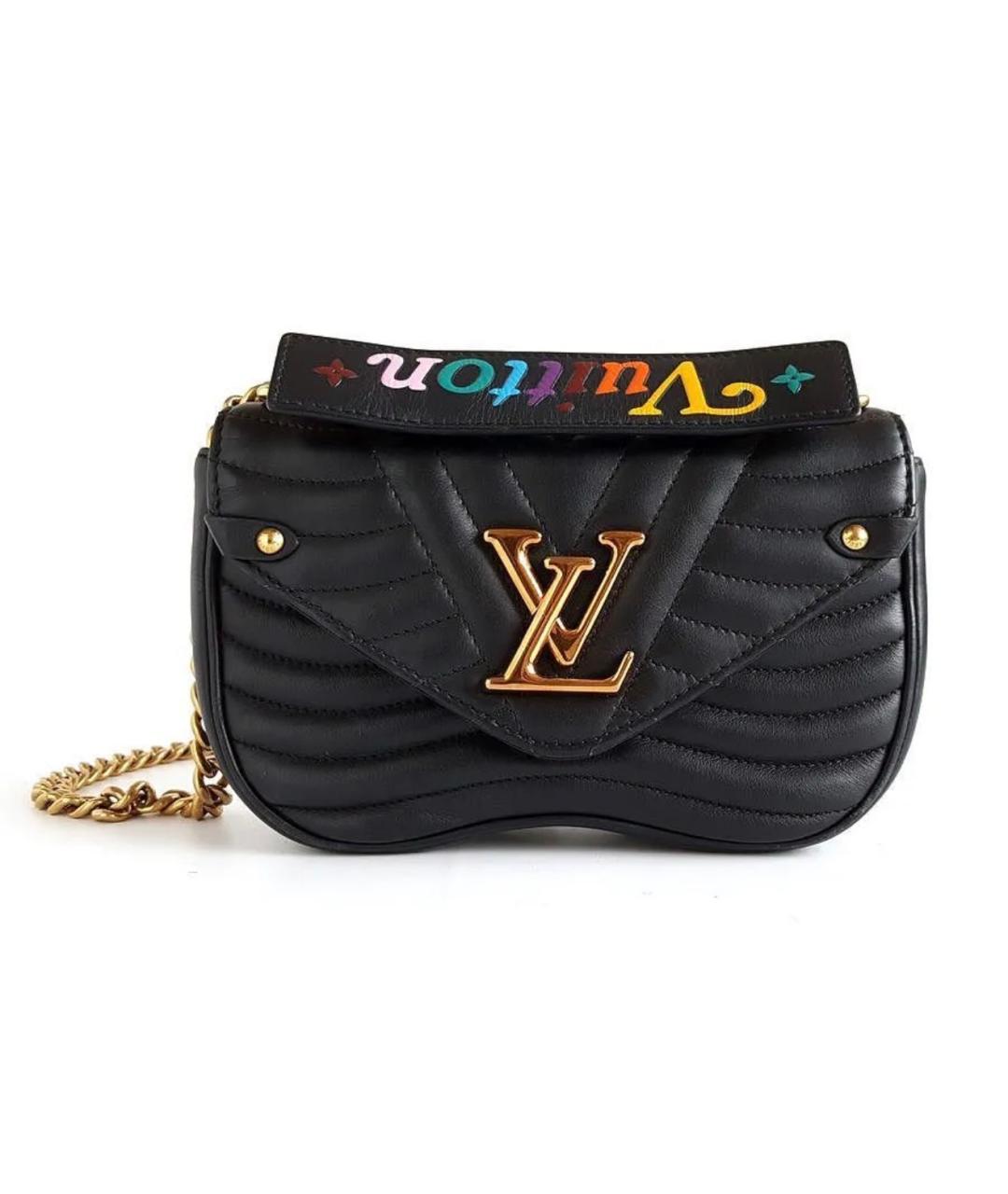 LOUIS VUITTON Черная кожаная сумка через плечо, фото 10