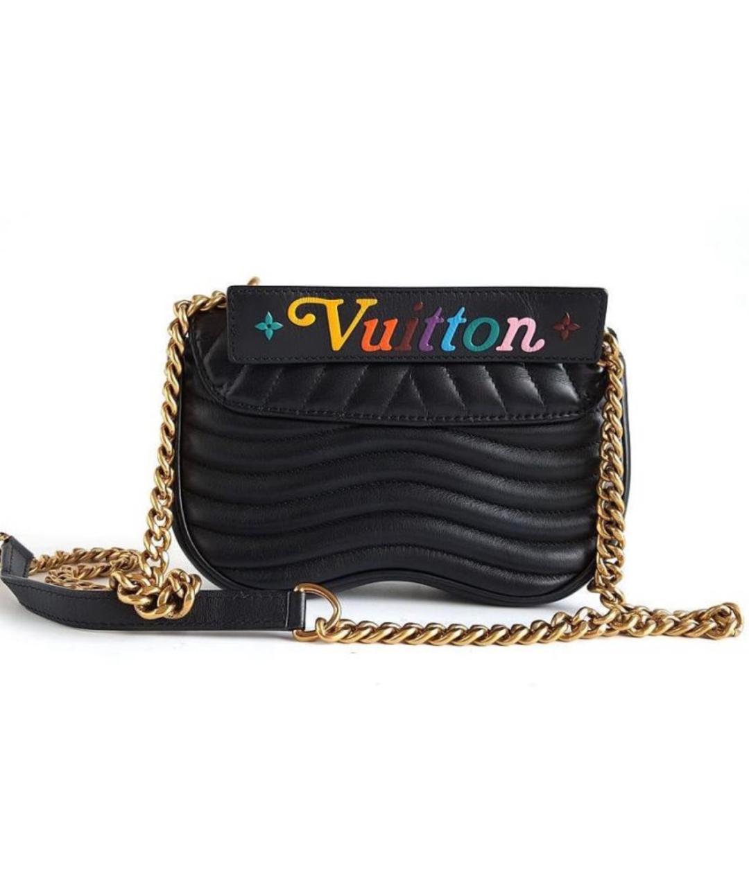 LOUIS VUITTON Черная кожаная сумка через плечо, фото 2