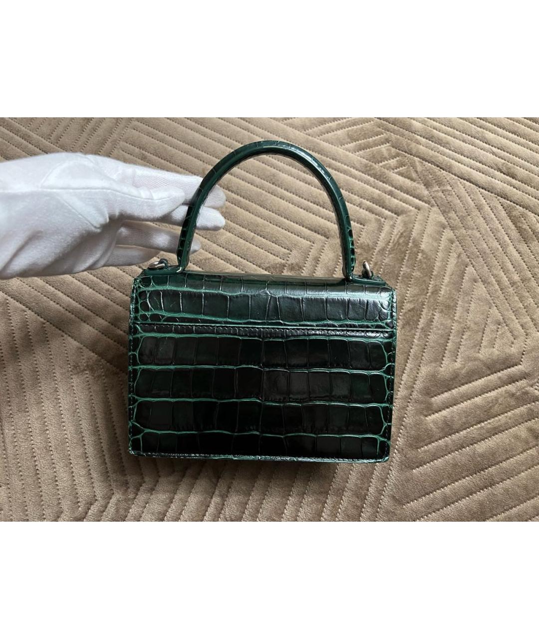 BALENCIAGA Зеленая кожаная сумка через плечо, фото 3