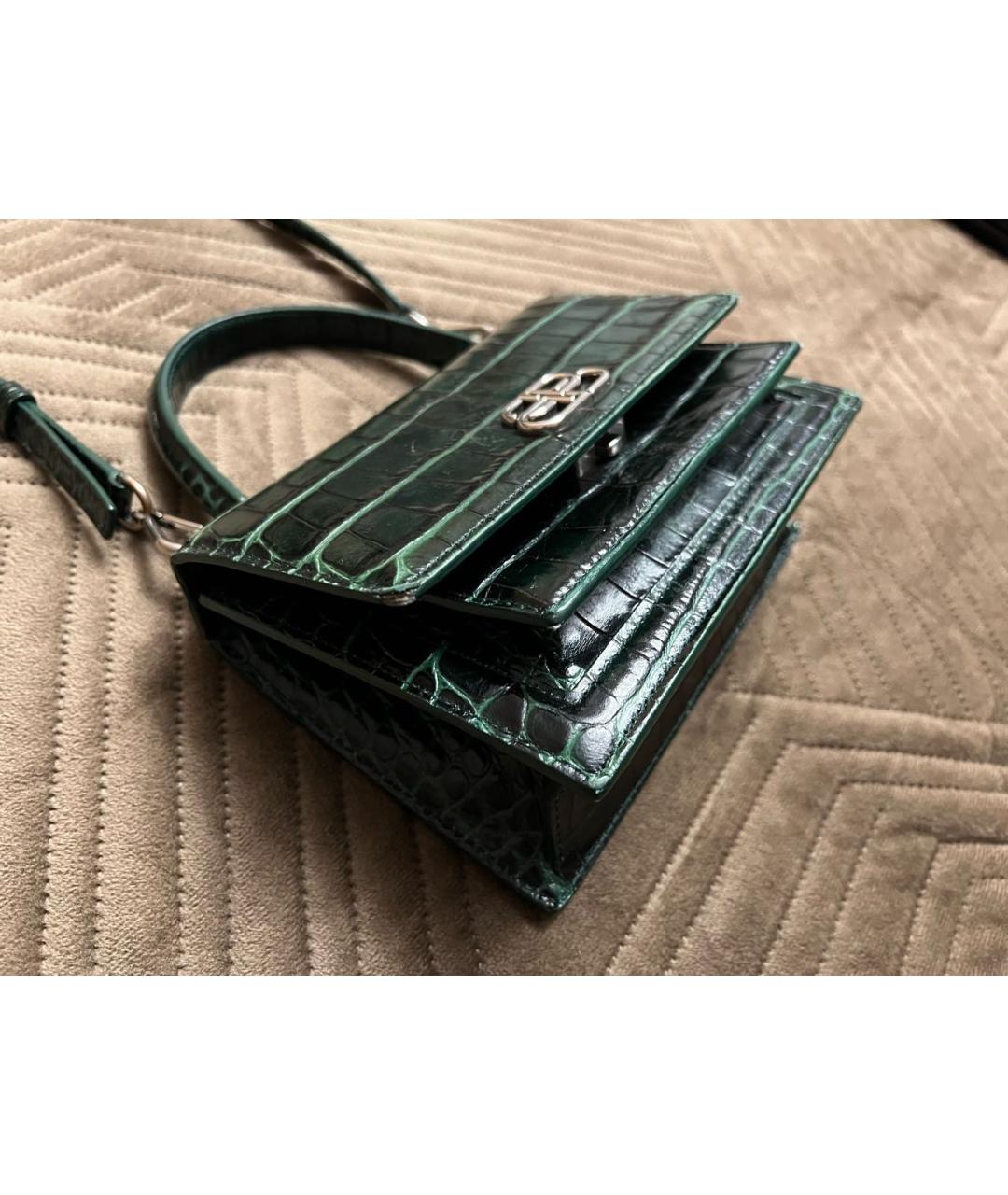 BALENCIAGA Зеленая кожаная сумка через плечо, фото 5