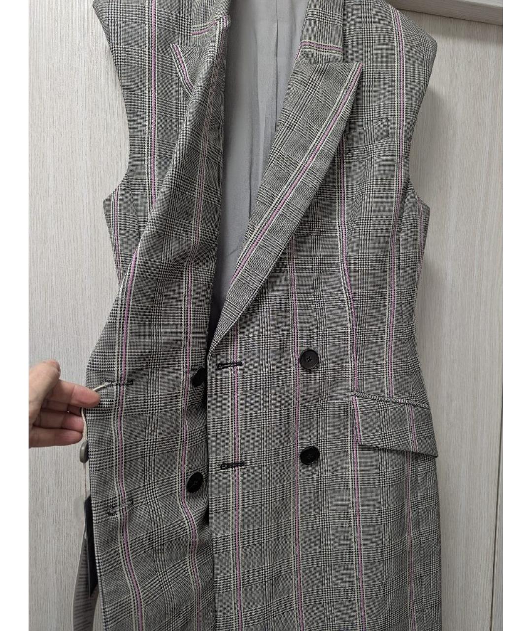 ALEXANDER MCQUEEN Серое шерстяное повседневное платье, фото 6