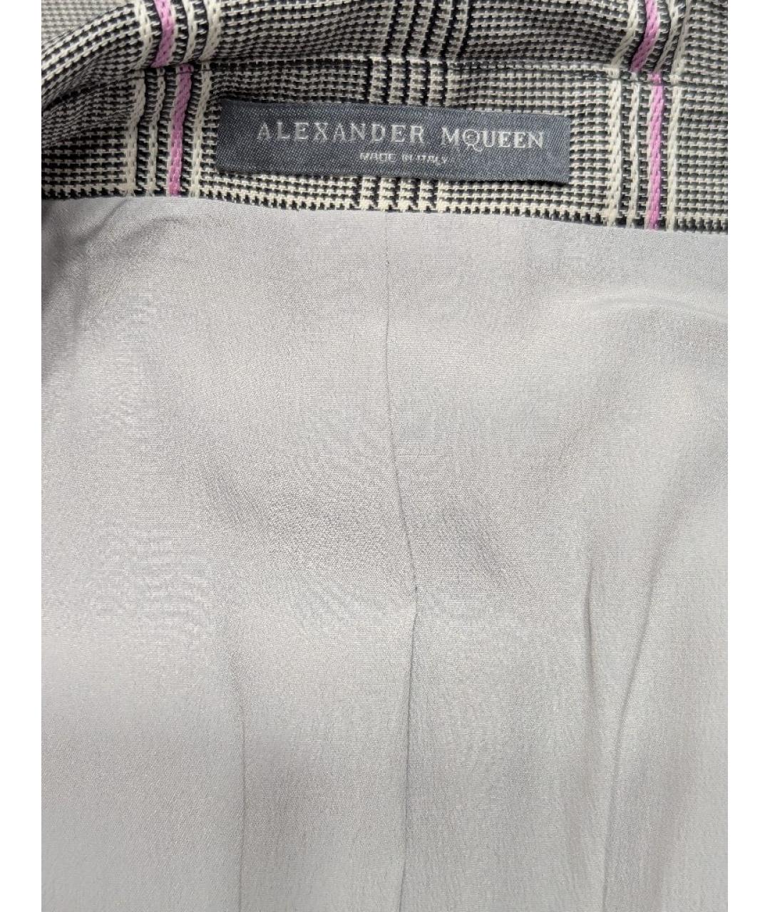 ALEXANDER MCQUEEN Серое шерстяное повседневное платье, фото 3