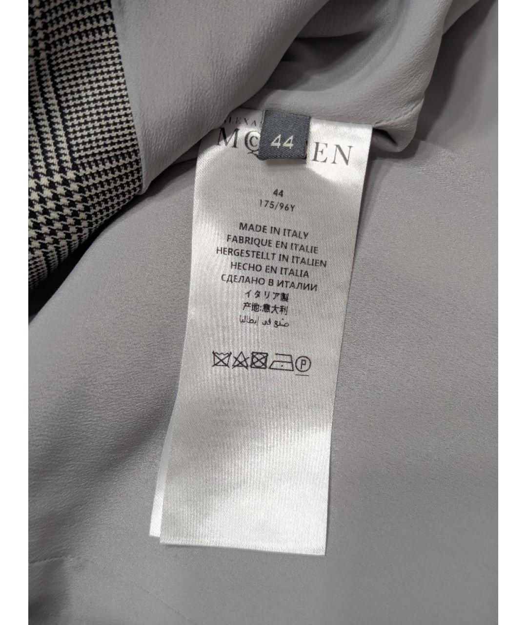 ALEXANDER MCQUEEN Серое шерстяное повседневное платье, фото 8