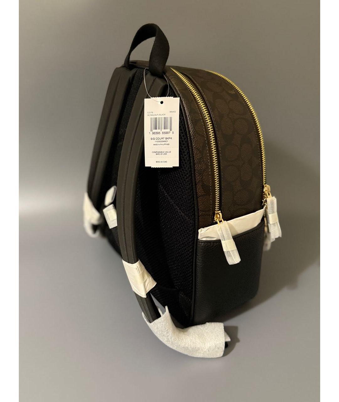 COACH Коричневый кожаный рюкзак, фото 5