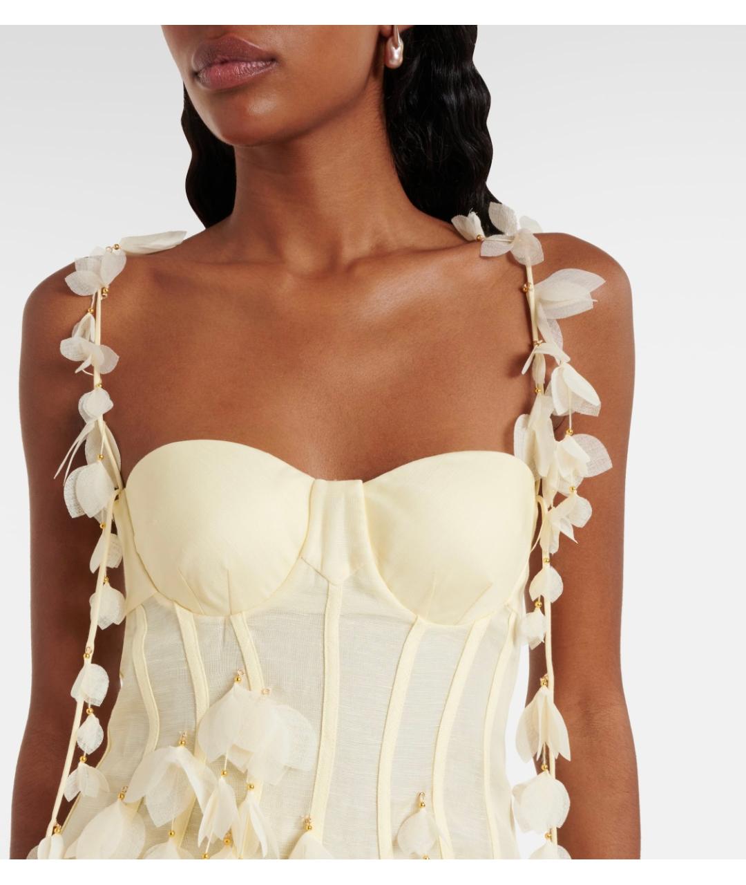 ZIMMERMANN Желтое шелковое коктейльное платье, фото 4