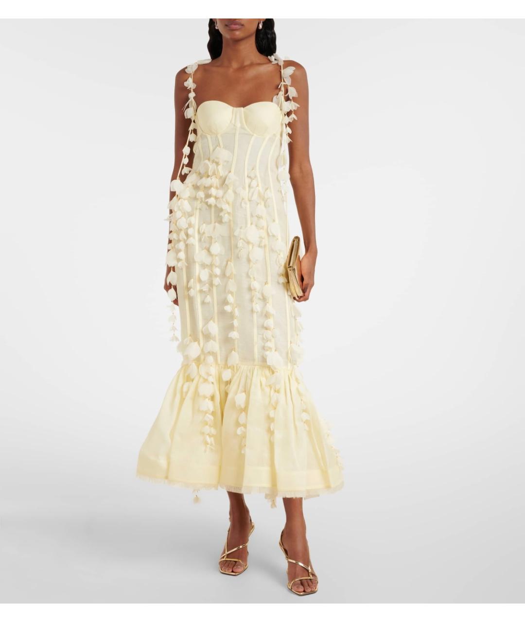 ZIMMERMANN Желтое шелковое коктейльное платье, фото 2